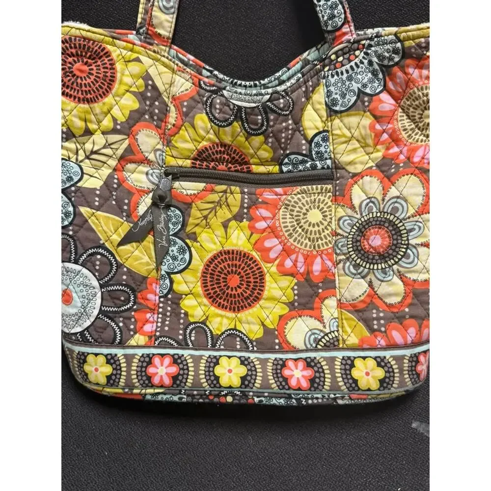 Vera Bradley Sun Valley Quilted Cotton Tote Bag Retired Floral Paisley Fall